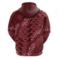 Maroon Aloha Hawaii Hoodie Hawaiian Kakau Ohia Lehua Lei LT14 - Polynesian Pride