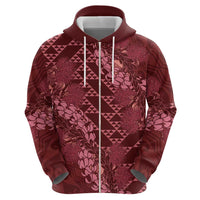 Maroon Aloha Hawaii Hoodie Hawaiian Kakau Ohia Lehua Lei LT14 - Polynesian Pride