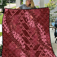 Maroon Aloha Hawaii Quilt Hawaiian Kakau Ohia Lehua Lei LT14 Maroon - Polynesian Pride