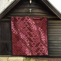 Maroon Aloha Hawaii Quilt Hawaiian Kakau Ohia Lehua Lei LT14 - Polynesian Pride