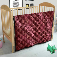 Maroon Aloha Hawaii Quilt Hawaiian Kakau Ohia Lehua Lei LT14 - Polynesian Pride