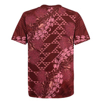 Maroon Aloha Hawaii Rugby Jersey Hawaiian Kakau Ohia Lehua Lei LT14 - Polynesian Pride