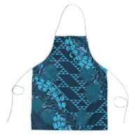 Naval Night Aloha Hawaii Apron Hawaiian Kakau Ohia Lehua Lei LT14 Blue - Polynesian Pride