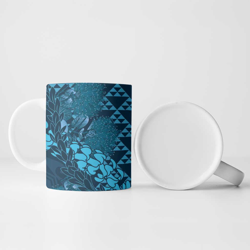 Naval Night Aloha Hawaii Ceramic Mug Hawaiian Kakau Ohia Lehua Lei LT14 - Polynesian Pride