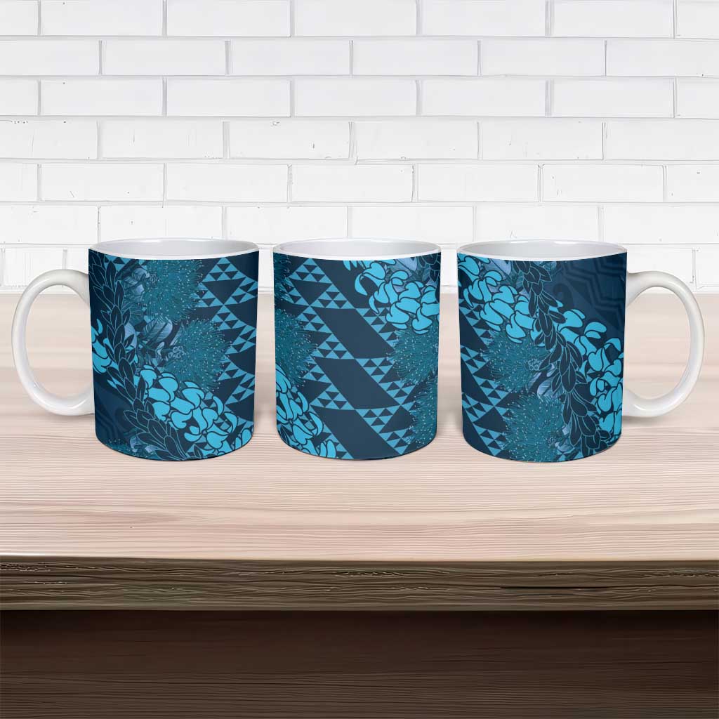 Naval Night Aloha Hawaii Ceramic Mug Hawaiian Kakau Ohia Lehua Lei LT14 - Polynesian Pride