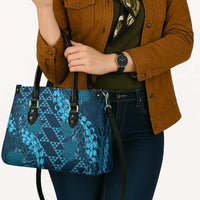 Naval Night Aloha Hawaii Leather Bag Hawaiian Kakau Ohia Lehua Lei LT14 - Polynesian Pride