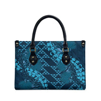 Naval Night Aloha Hawaii Leather Bag Hawaiian Kakau Ohia Lehua Lei LT14 - Polynesian Pride
