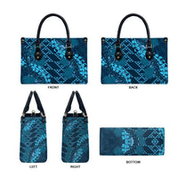 Naval Night Aloha Hawaii Leather Bag Hawaiian Kakau Ohia Lehua Lei LT14 - Polynesian Pride