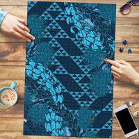 Naval Night Aloha Hawaii Puzzle Hawaiian Kakau Ohia Lehua Lei LT14 Blue - Polynesian Pride