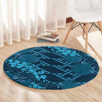 Naval Night Aloha Hawaii Round Carpet Hawaiian Kakau Ohia Lehua Lei LT14 - Polynesian Pride