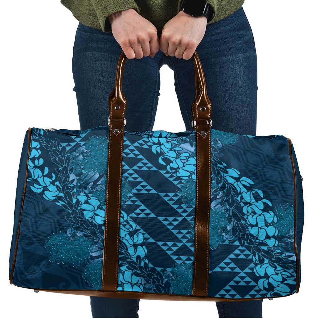 Naval Night Aloha Hawaii Travel Bag Hawaiian Kakau Ohia Lehua Lei LT14 Blue - Polynesian Pride