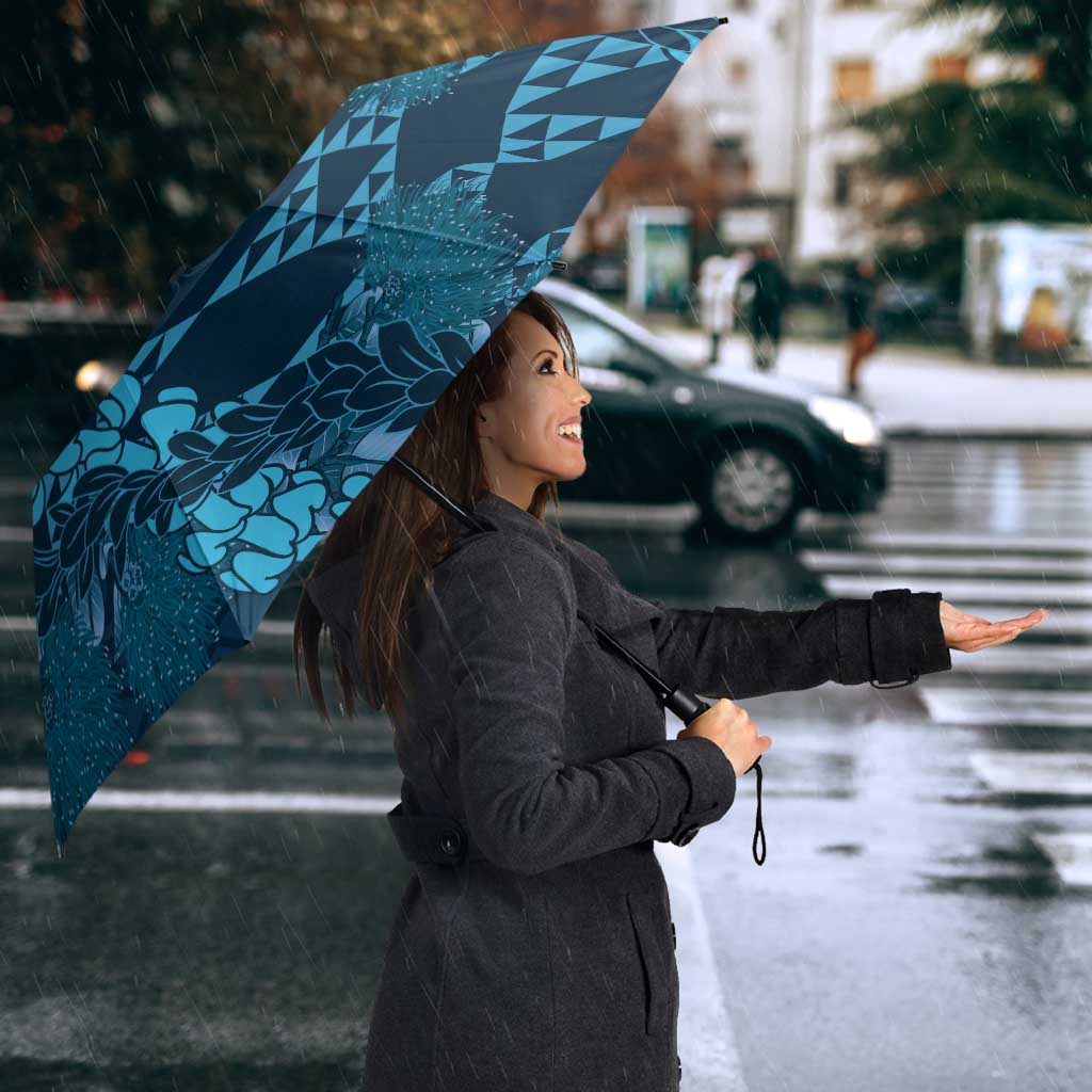 Naval Night Aloha Hawaii Umbrella Hawaiian Kakau Ohia Lehua Lei LT14 - Polynesian Pride