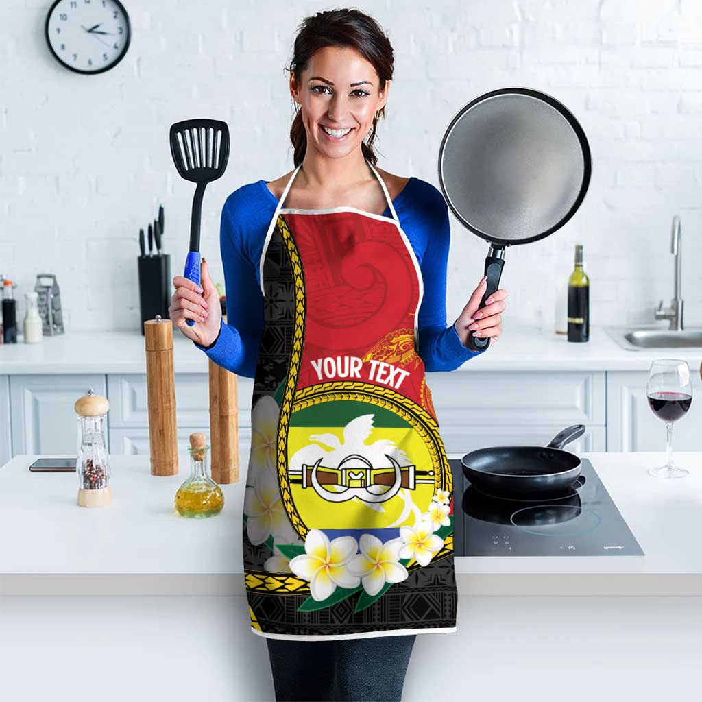 Personalised PNG Morobe Provins Apron Papua New Guinea Plumeria Melanesian Pattern LT14 - Polynesian Pride