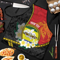 Personalised PNG Morobe Provins Apron Papua New Guinea Plumeria Melanesian Pattern LT14 Red - Polynesian Pride