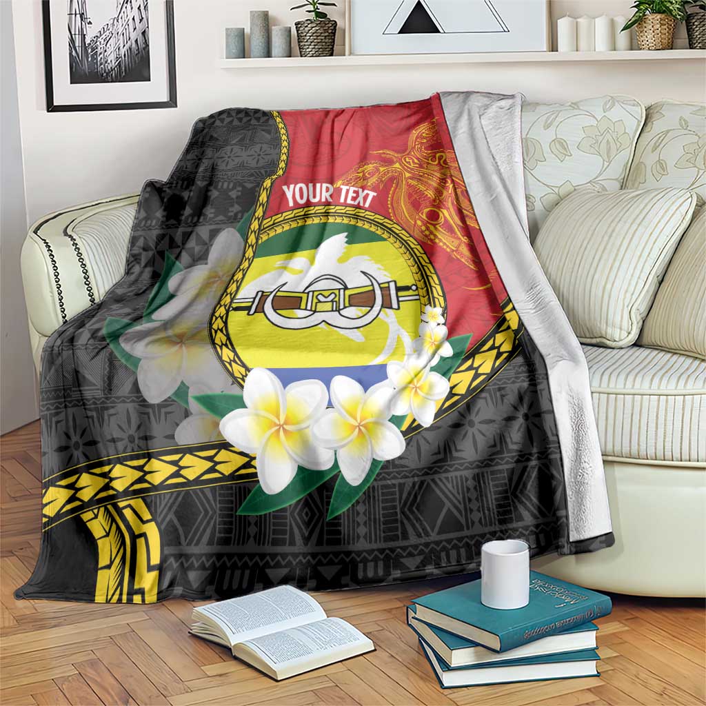 Personalised PNG Morobe Provins Blanket Papua New Guinea Plumeria Melanesian Pattern LT14 Red - Polynesian Pride