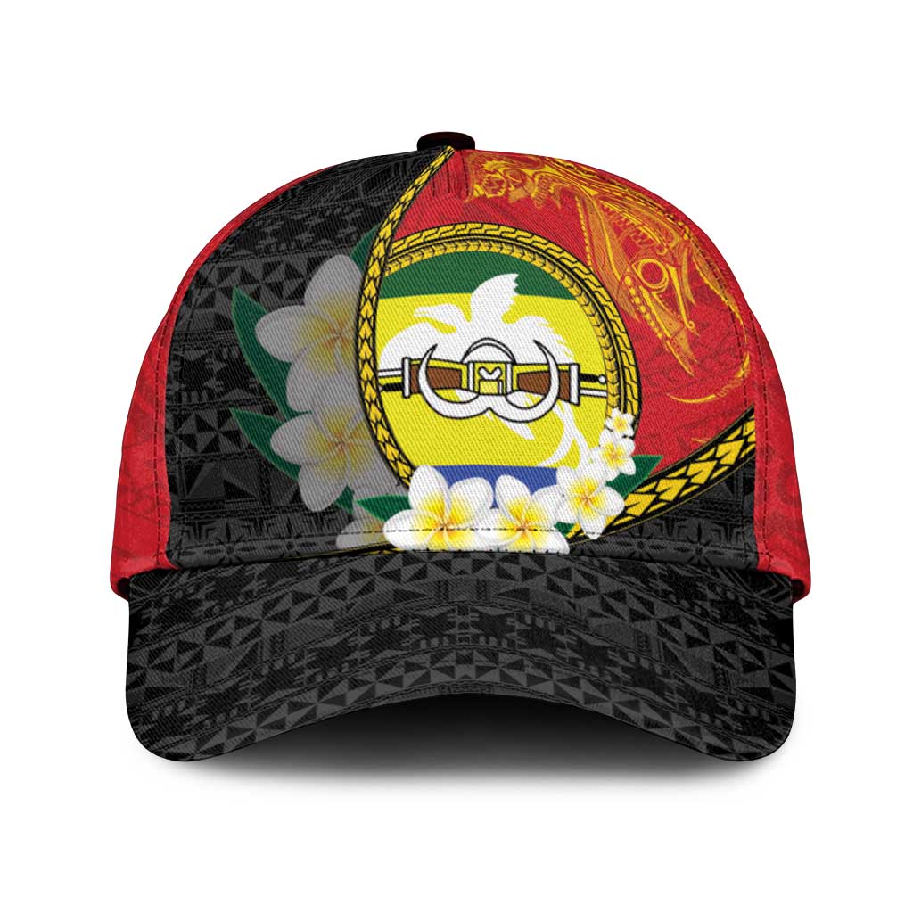 PNG Morobe Provins Classic Cap Papua New Guinea Plumeria Melanesian Pattern LT14 Universal Fit Red - Polynesian Pride