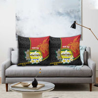 Personalised PNG Morobe Provins Pillow Cover Papua New Guinea Plumeria Melanesian Pattern LT14 - Polynesian Pride