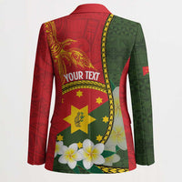 Personalised PNG Isten Hailans Provins Blazer Papua New Guinea Plumeria Melanesian Pattern LT14 - Polynesian Pride