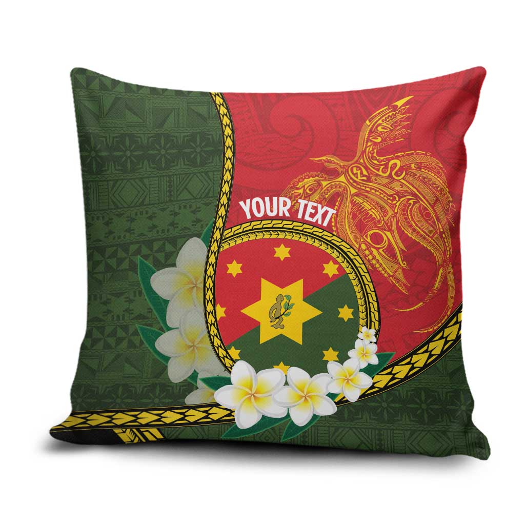 Personalised PNG Isten Hailans Provins Pillow Cover Papua New Guinea Plumeria Melanesian Pattern LT14 Green - Polynesian Pride