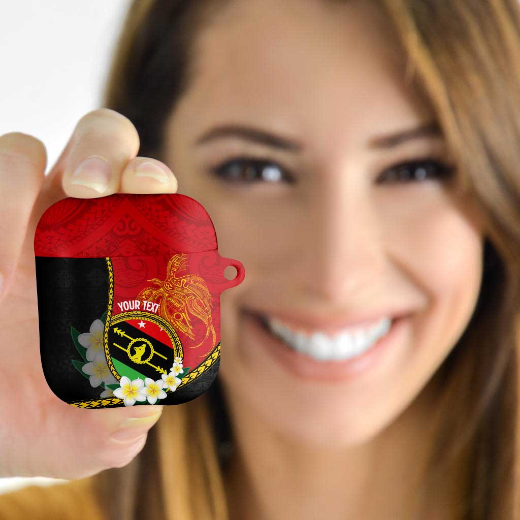 Personalised PNG Sauten Hailans AirPods Case Papua New Guinea Plumeria Melanesian Pattern LT14 Red - Polynesian Pride