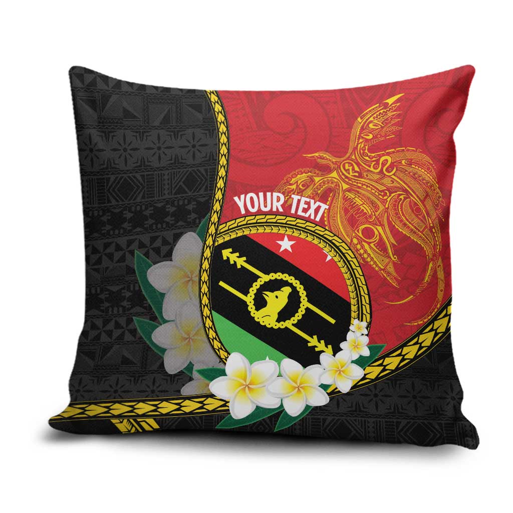 Personalised PNG Sauten Hailans Pillow Cover Papua New Guinea Plumeria Melanesian Pattern LT14 Red - Polynesian Pride