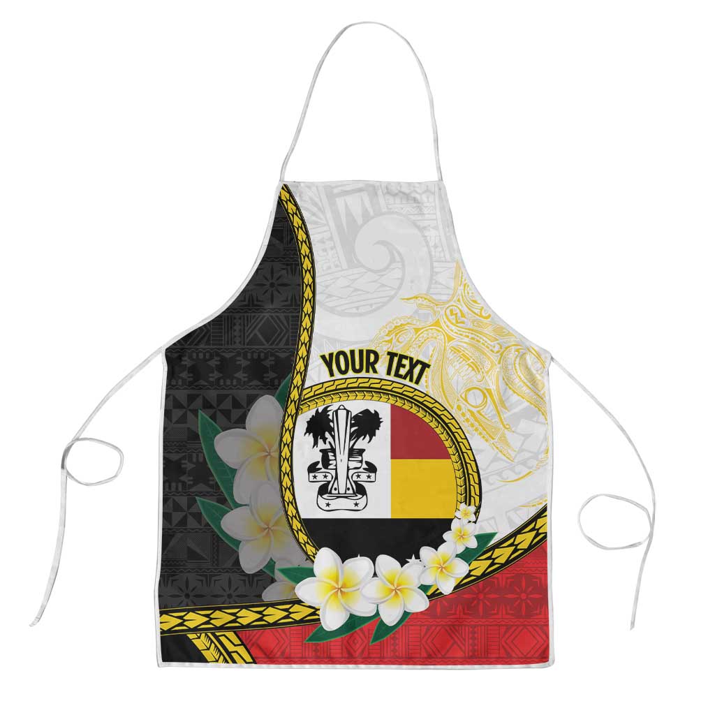 Personalised PNG Madang Provins Apron Papua New Guinea Plumeria Melanesian Pattern LT14 White - Polynesian Pride