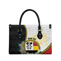 Personalised PNG Madang Provins Leather Bag Papua New Guinea Plumeria Melanesian Pattern LT14 - Polynesian Pride