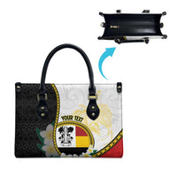 Personalised PNG Madang Provins Leather Bag Papua New Guinea Plumeria Melanesian Pattern LT14 - Polynesian Pride