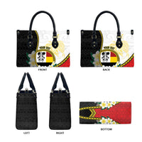 Personalised PNG Madang Provins Leather Bag Papua New Guinea Plumeria Melanesian Pattern LT14 - Polynesian Pride