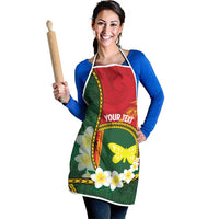 Personalised PNG Oro Provins Apron Papua New Guinea Plumeria Melanesian Pattern LT14 - Polynesian Pride