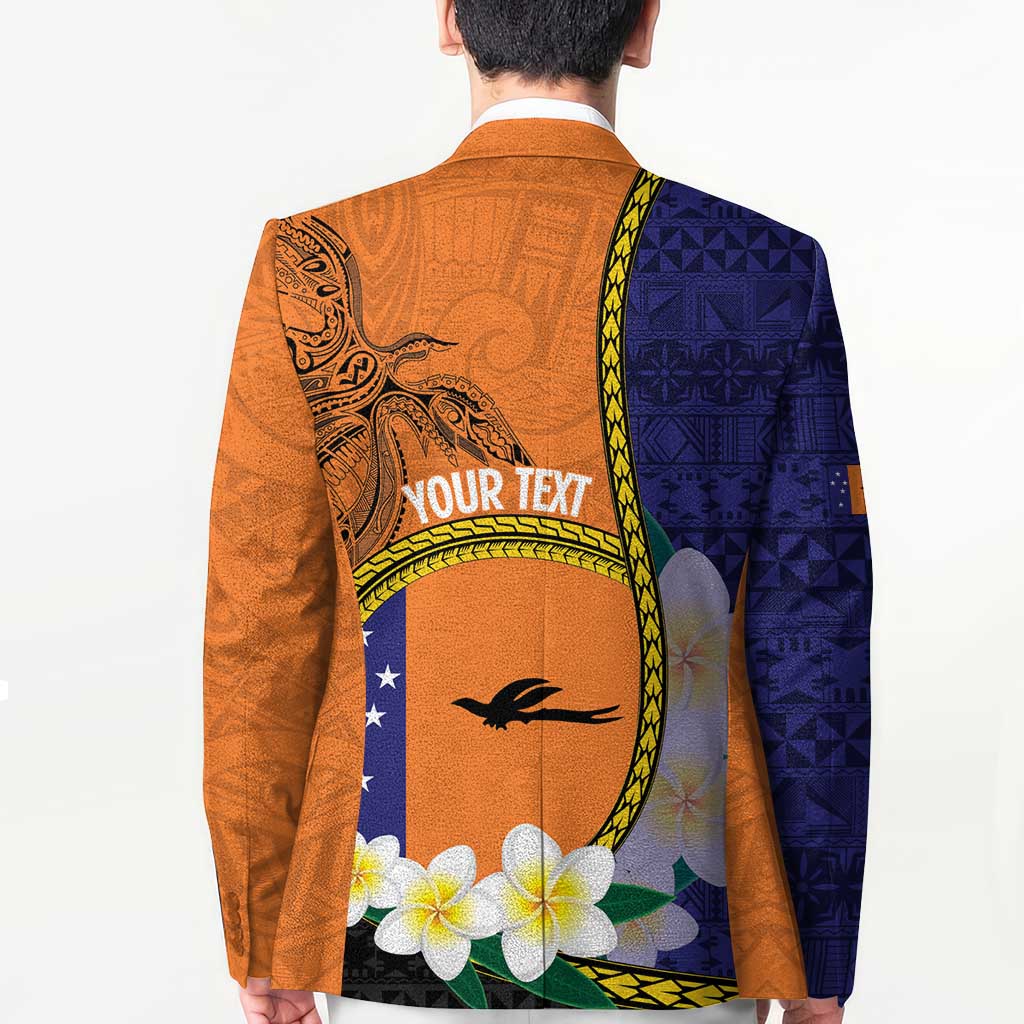 Personalised PNG Niu Ailan Blazer Papua New Guinea Plumeria Melanesian Pattern LT14 - Polynesian Pride