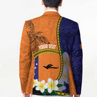 Personalised PNG Niu Ailan Blazer Papua New Guinea Plumeria Melanesian Pattern LT14 - Polynesian Pride