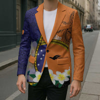 Personalised PNG Niu Ailan Blazer Papua New Guinea Plumeria Melanesian Pattern LT14 - Polynesian Pride