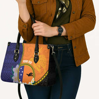 Personalised PNG Niu Ailan Leather Bag Papua New Guinea Plumeria Melanesian Pattern LT14 - Polynesian Pride