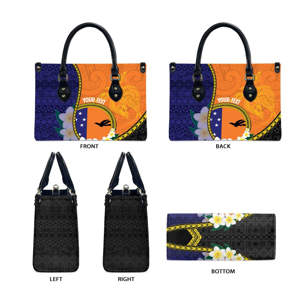 Personalised PNG Niu Ailan Leather Bag Papua New Guinea Plumeria Melanesian Pattern LT14 - Polynesian Pride