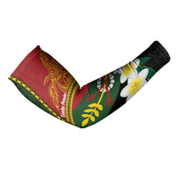 Personalised PNG Simbu Provins Arm Sleeves Papua New Guinea Plumeria Melanesian Pattern LT14 - Polynesian Pride