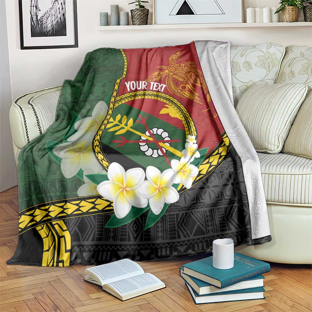 Personalised PNG Simbu Provins Blanket Papua New Guinea Plumeria Melanesian Pattern LT14 Green - Polynesian Pride