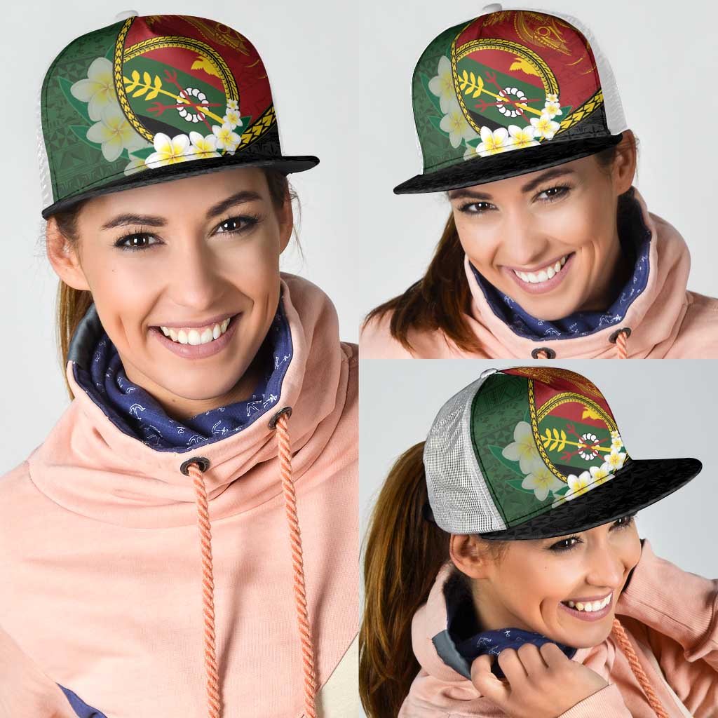 PNG Simbu Provins Mesh Trucker Cap Papua New Guinea Plumeria Melanesian Pattern LT14 - Polynesian Pride