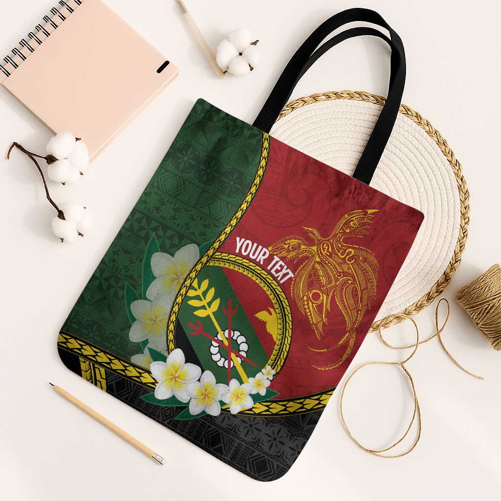 Personalised PNG Simbu Provins Tote Bag Papua New Guinea Plumeria Melanesian Pattern LT14 One Size Green - Polynesian Pride
