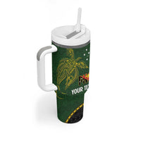 Personalised PNG Simbu Provins Tumbler With Handle Papua New Guinea Plumeria Melanesian Pattern LT14 - Polynesian Pride