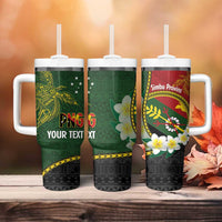 Personalised PNG Simbu Provins Tumbler With Handle Papua New Guinea Plumeria Melanesian Pattern LT14 - Polynesian Pride