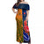 France And Australia Rugby Off Shoulder Maxi Dress 2023 World Cup Le Bleus Wallabies Together LT14 Women Gold - Polynesian Pride