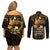 Polynesia Suicide Prevention Awareness Couples Matching Off Shoulder Short Dress and Long Sleeve Button Shirts Your Life Is Worth Living For Polynesian Gold Pattern LT14 - Polynesian Pride