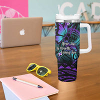 Polynesia Suicide Prevention Awareness Tumbler With Handle Your Life Is Worth Living For Polynesian Purple Pattern LT14 - Polynesian Pride