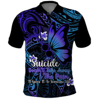 Polynesia Suicide Prevention Awareness Polo Shirt Your Life Is Worth Living For Polynesian Blue Pattern LT14 Blue - Polynesian Pride