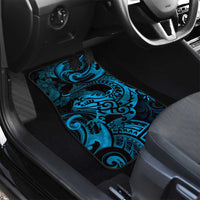New Zealand Tuatara Car Mats Aotearoa Maori Clematis Flowers - Blue LT14 - Polynesian Pride