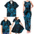 New Zealand Tuatara Family Matching Tank Maxi Dress and Hawaiian Shirt Aotearoa Maori Clematis Flowers - Blue