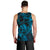 New Zealand Tuatara Men Tank Top Aotearoa Maori Clematis Flowers - Blue