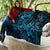 New Zealand Tuatara Quilt Aotearoa Maori Clematis Flowers - Blue