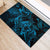 New Zealand Tuatara Rubber Doormat Aotearoa Maori Clematis Flowers - Blue